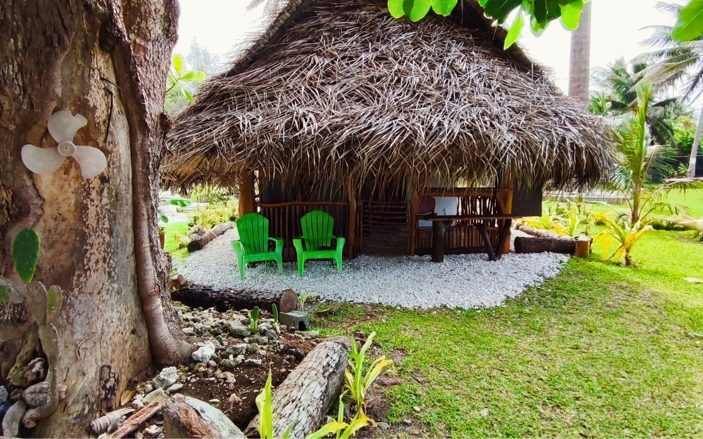 Le bungalow de la pension à huahine